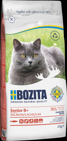 BOZITA Katzen-Trockenfutter Grain free Senior 8+ Salmon